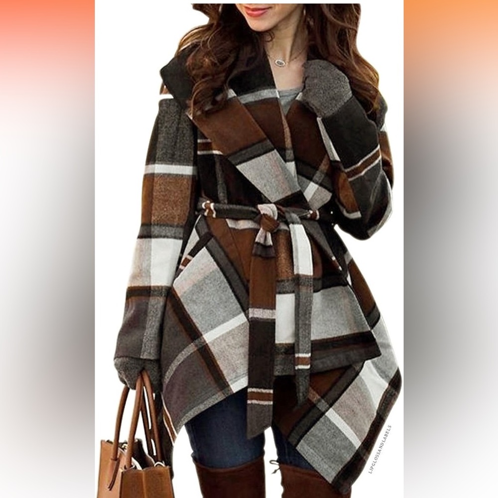 Chicwish wool blend wrap coat